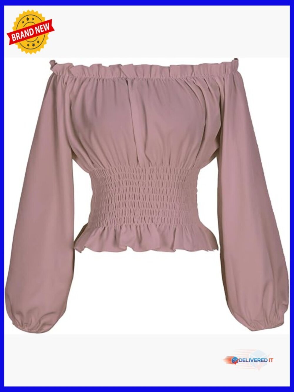 Medieval Renaissance Blouse Off Shoulder Long Sleeve Peasant Top